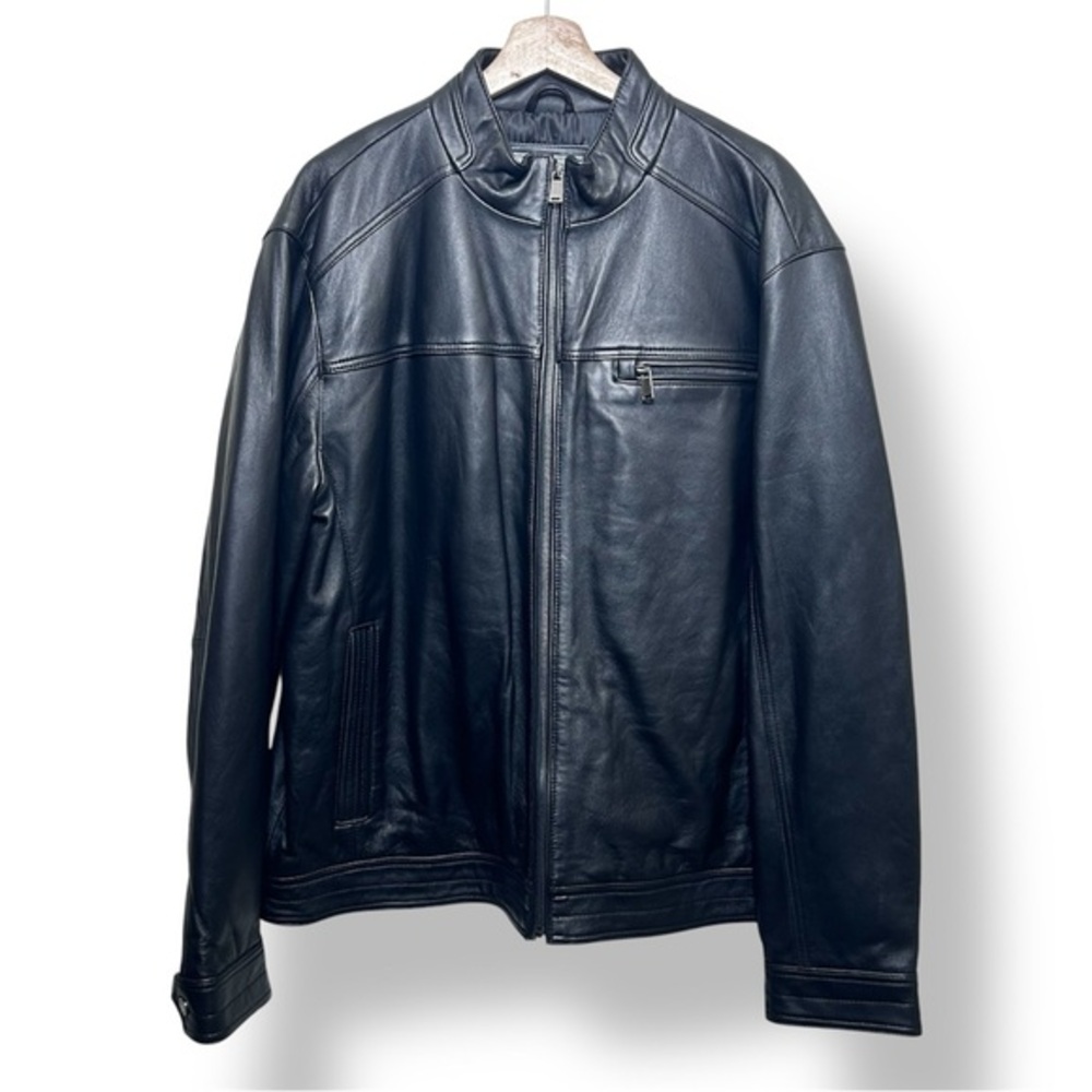 Boston Harbour New Zealand Lamb Leather Jacket Black XL Men moto/cafe racer